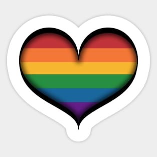 Large Vector Heart in LGBTQ Rainbow Pride Flag Colors Sticker